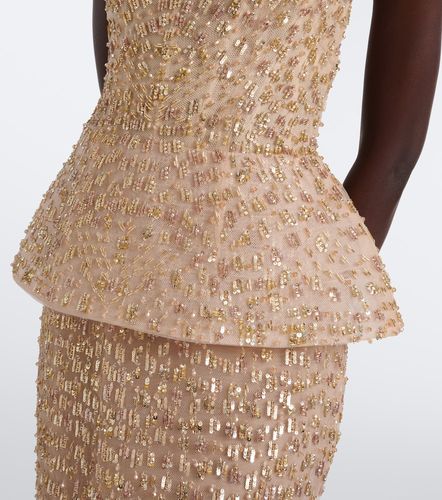 Robe longue bustier à ornements - Monique Lhuillier - Modalova
