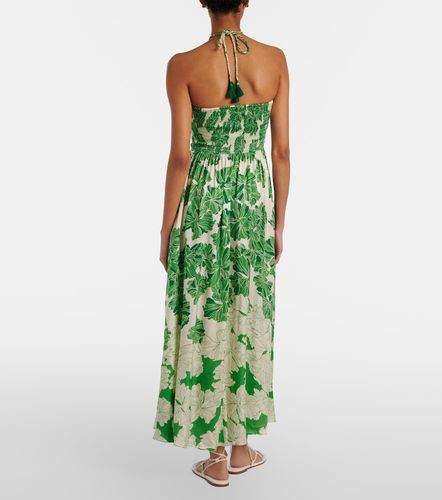 Robe longue Avril en satin à fleurs - Poupette St Barth - Modalova