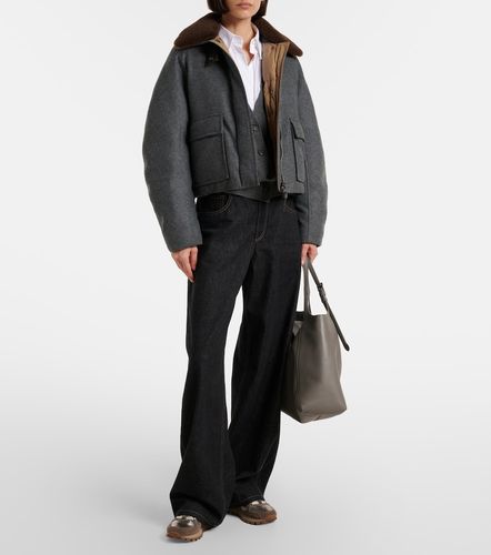 Baskets Monili en cuir et shearling - Brunello Cucinelli - Modalova