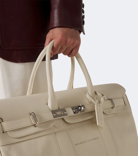 Sac de voyage en cuir à logo - Brunello Cucinelli - Modalova