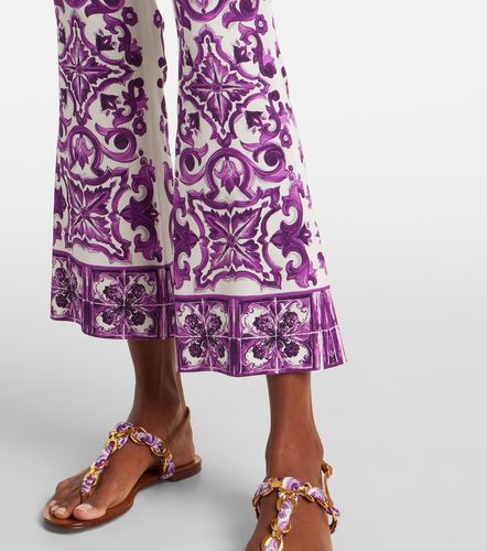 Pantalon évasé Majolica en soie mélangée - Dolce&Gabbana - Modalova