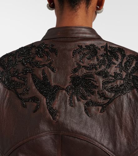 Veste en cuir à perles fantaisie - Jacques Wei - Modalova