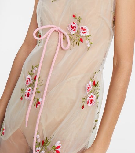 Robe midi brodée en organza - Simone Rocha - Modalova