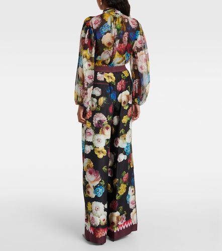 Pantalon ample en soie à imprimé floral - Dolce&Gabbana - Modalova