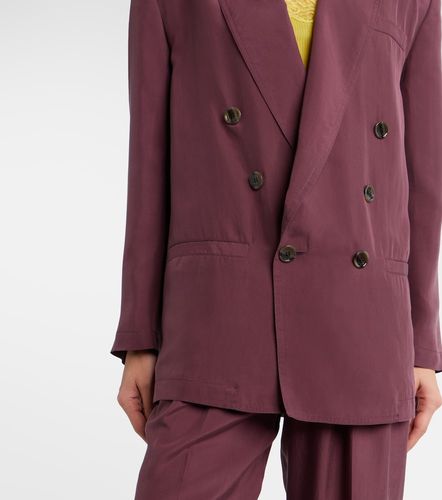 Blazer en soie à double boutonnage - Saint Laurent - Modalova