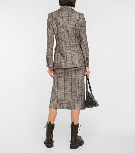 Blazer en laine mélangée à carreaux - Brunello Cucinelli - Modalova