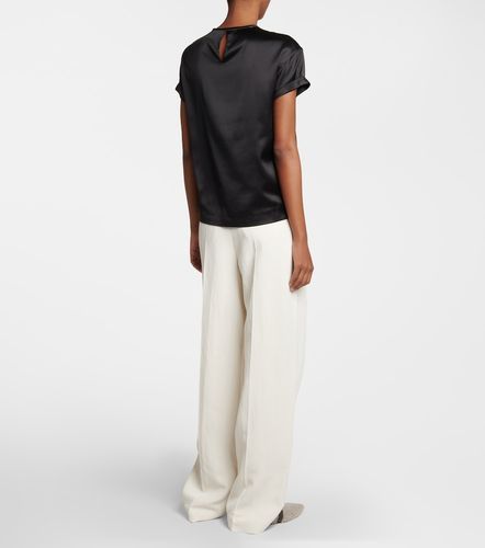 T-shirt en satin de soie mélangée - Brunello Cucinelli - Modalova