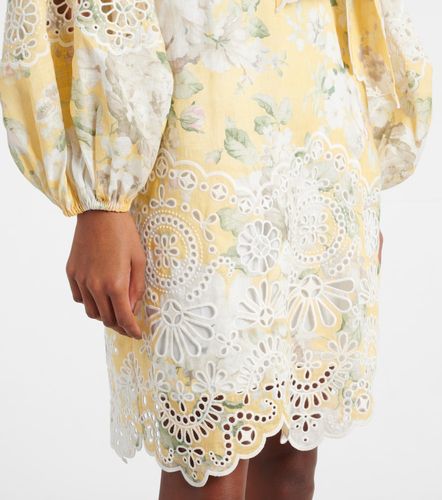 Robe Acacia brodée en lin à fleurs - Zimmermann - Modalova