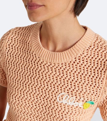 Chloé Top en coton crocheté - Chloe - Modalova