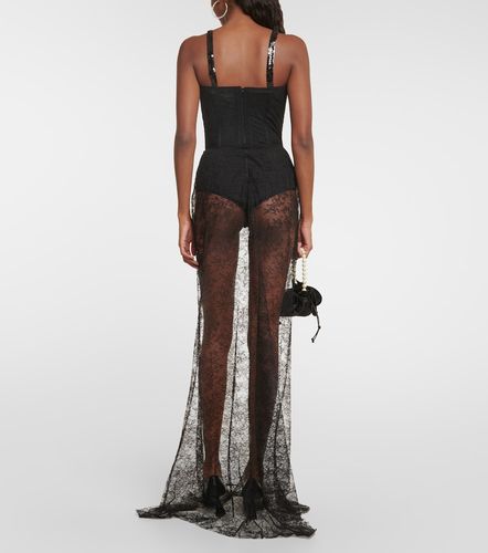 Robe longue en dentelle à sequins - Nensi Dojaka - Modalova