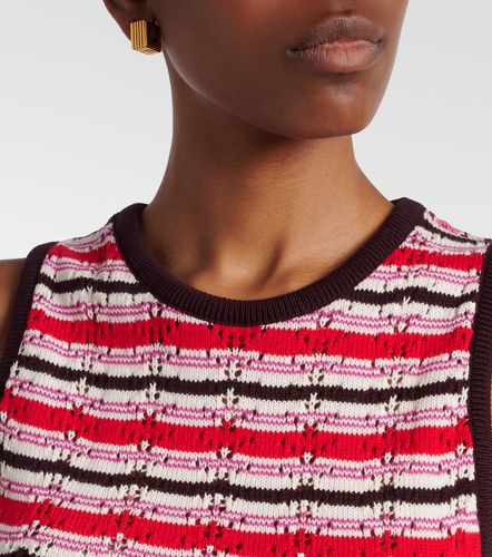 Top rayé en crochet de coton - The Attico - Modalova