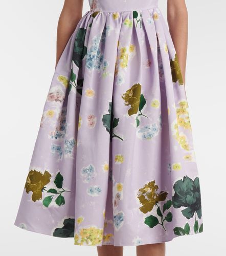Robe midi en coton mélangé à fleurs - Erdem - Modalova