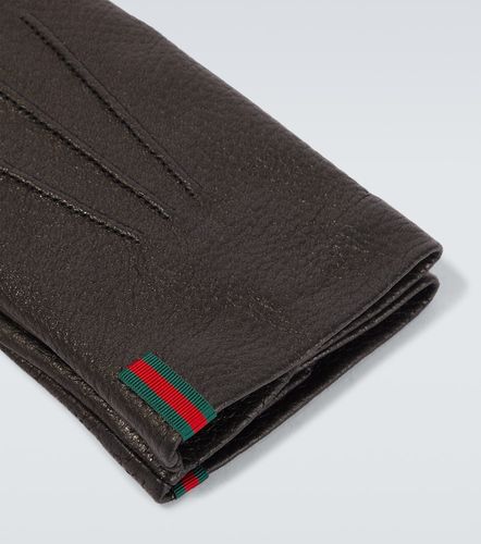 Gucci Gants Web Stripe en cuir - Gucci - Modalova