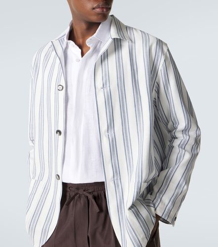 Brioni Blazer rayé en coton et lin - Brioni - Modalova