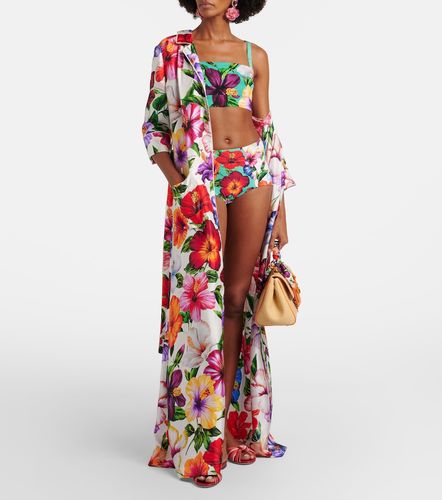 Top court en soie mélangée à fleurs - Dolce&Gabbana - Modalova