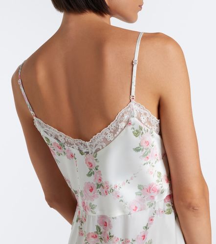 Robe nuisette en satin à fleurs et dentelle - Simone Rocha - Modalova