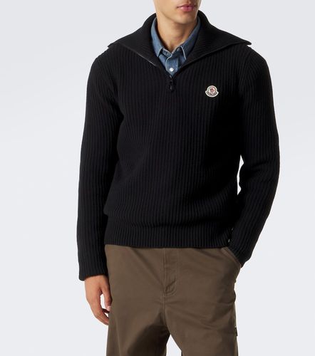 Pull en laine vierge à logo - Moncler - Modalova
