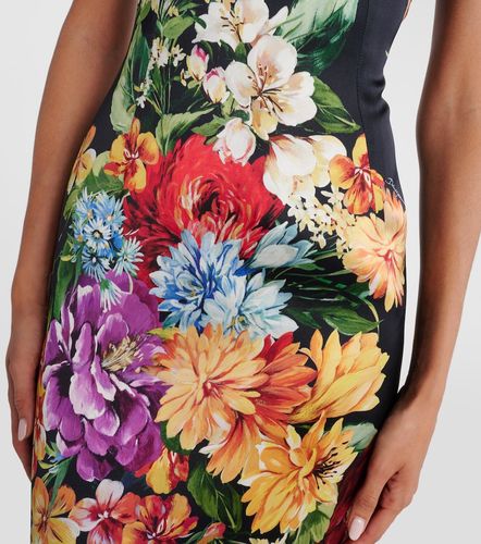 Robe midi en satin à fleurs - Dolce&Gabbana - Modalova