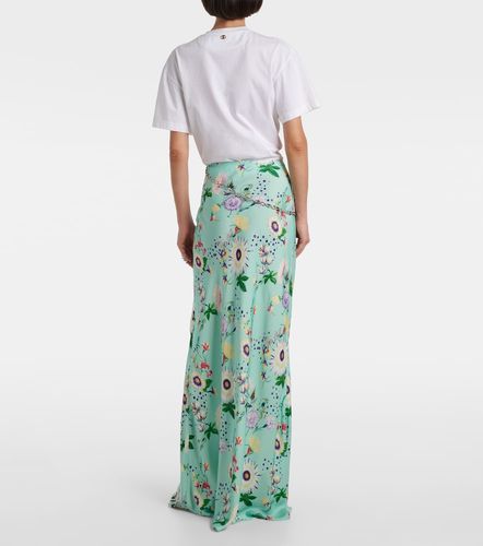 Jupe longue en satin à fleurs - Rabanne - Modalova