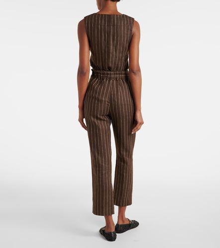 Pantalon Thea rayé à taille haute en lin - Posse - Modalova