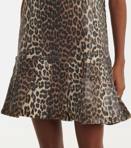 Robe en jean à motif léopard - Ganni - Modalova