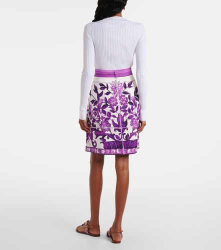 Mini-jupe Majolica en coton et lin - Dolce&Gabbana - Modalova