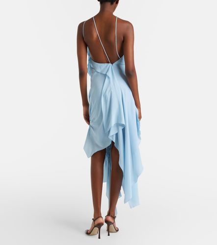 Robe de cocktail asymétrique en soie smockée - Victoria Beckham - Modalova
