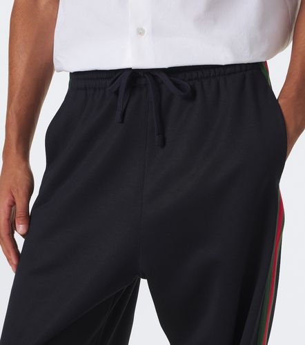 Pantalon Web Stripe en soie et coton - Gucci - Modalova