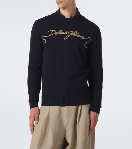 Pull en laine vierge à broderies - Dolce&Gabbana - Modalova