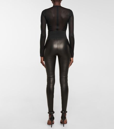 Alaïa Legging à taille haute en cuir - Alaia - Modalova