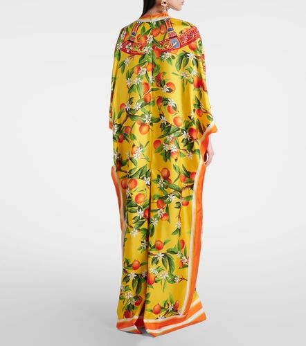 Robe longue en soie à imprimé - Dolce&Gabbana - Modalova