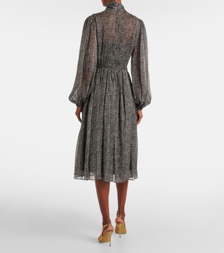 Robe midi en soie mélangée - Dolce&Gabbana - Modalova