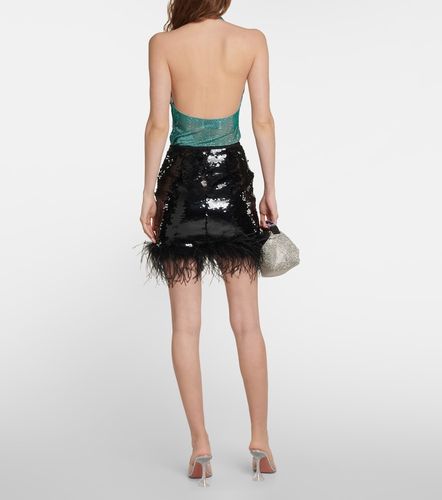 Mini-jupe à plumes et à sequins - Giuseppe di Morabito - Modalova