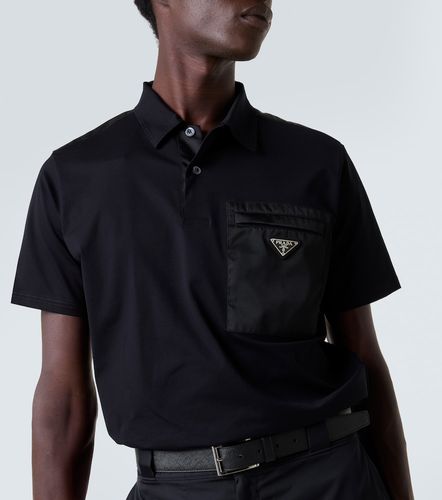 Polo en coton mélangé et Re-Nylon - Prada - Modalova