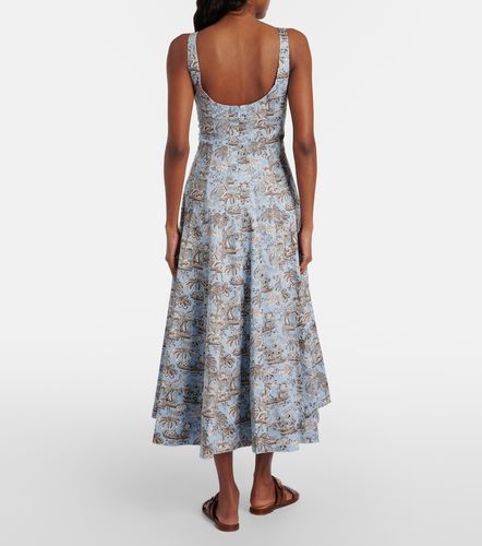 Robe midi Wells en popeline de coton à fleurs - Staud - Modalova
