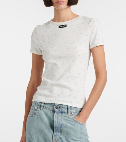 Miu Miu T-shirt en coton à fleurs - Miu Miu - Modalova