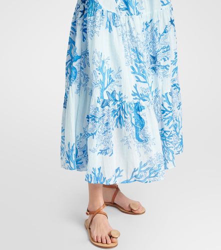 Robe longue Thelma imprimée en coton - Poupette St Barth - Modalova