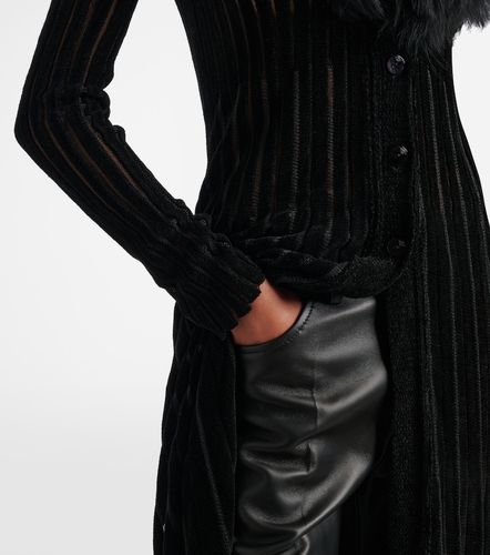 Robe longue rayée et shearling - Blumarine - Modalova