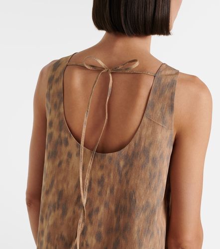 Robe en coton imprimée à volants - Ganni - Modalova