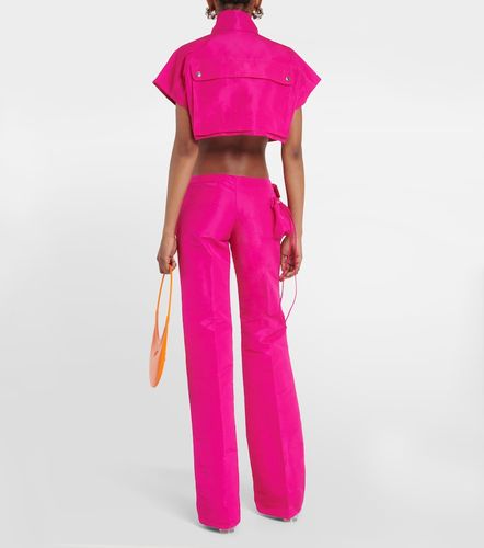 Pantalon cargo à taille basse en satin - LaQuan Smith - Modalova