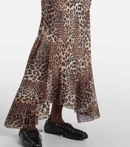 Robe longue à imprimé léopard - Ganni - Modalova