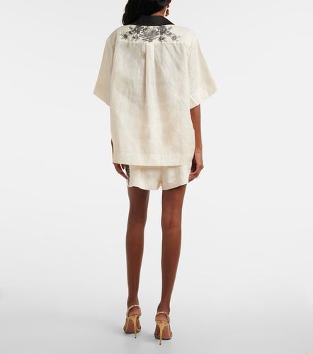 Chemise de bowling en lin à fleurs - Zimmermann - Modalova
