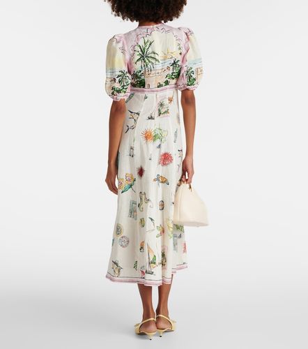 Alémais Robe midi Sunset imprimée en lin - Alemais - Modalova