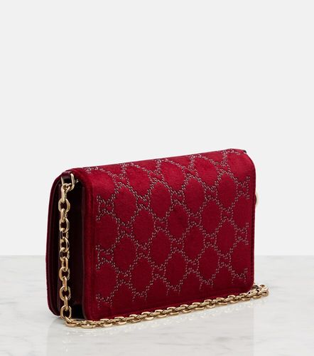 Portefeuille à chaîne GG Crystal en velours - Gucci - Modalova