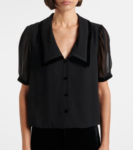Blouse Sailor en soie et velours - Frame - Modalova