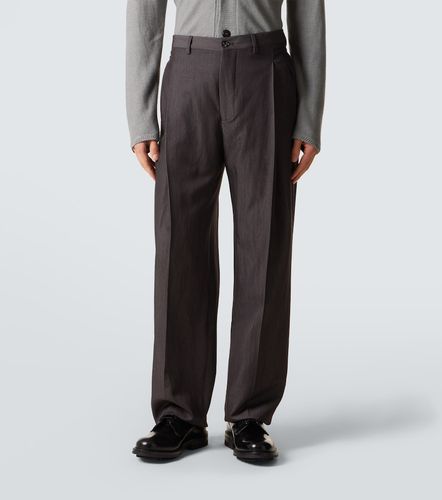 Pantalon ample en laine, abaca et soie - Giorgio Armani - Modalova