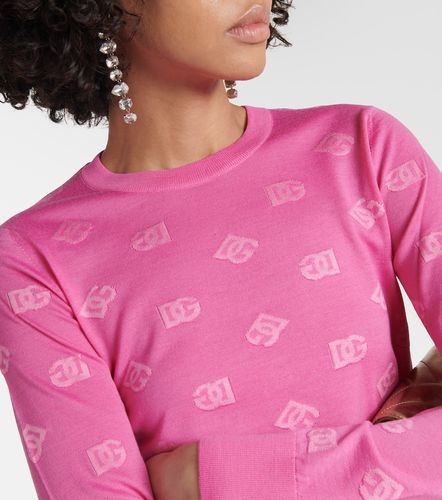 Pull en laine et soie jacquard - Dolce&Gabbana - Modalova