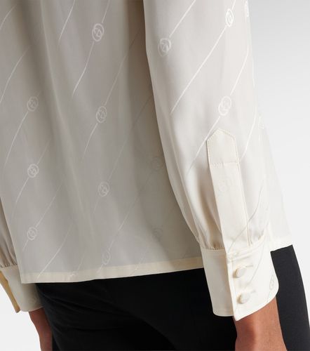 Blouse Interlocking G en satin crêpe de soie - Gucci - Modalova