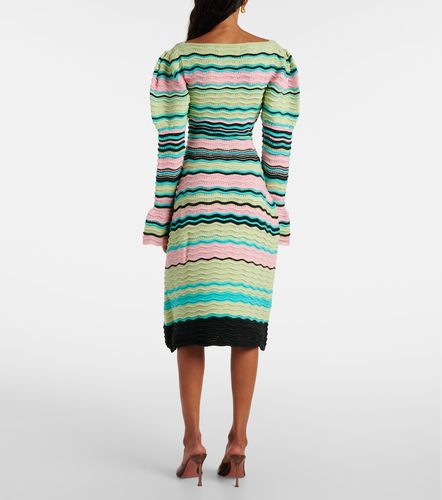 Robe midi rayée à manches bouffantes - Susan Fang - Modalova