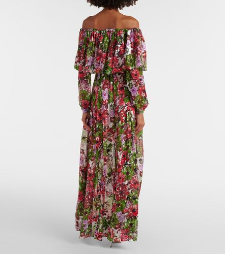 Robe longue Floria en soie mélangée - Costarellos - Modalova